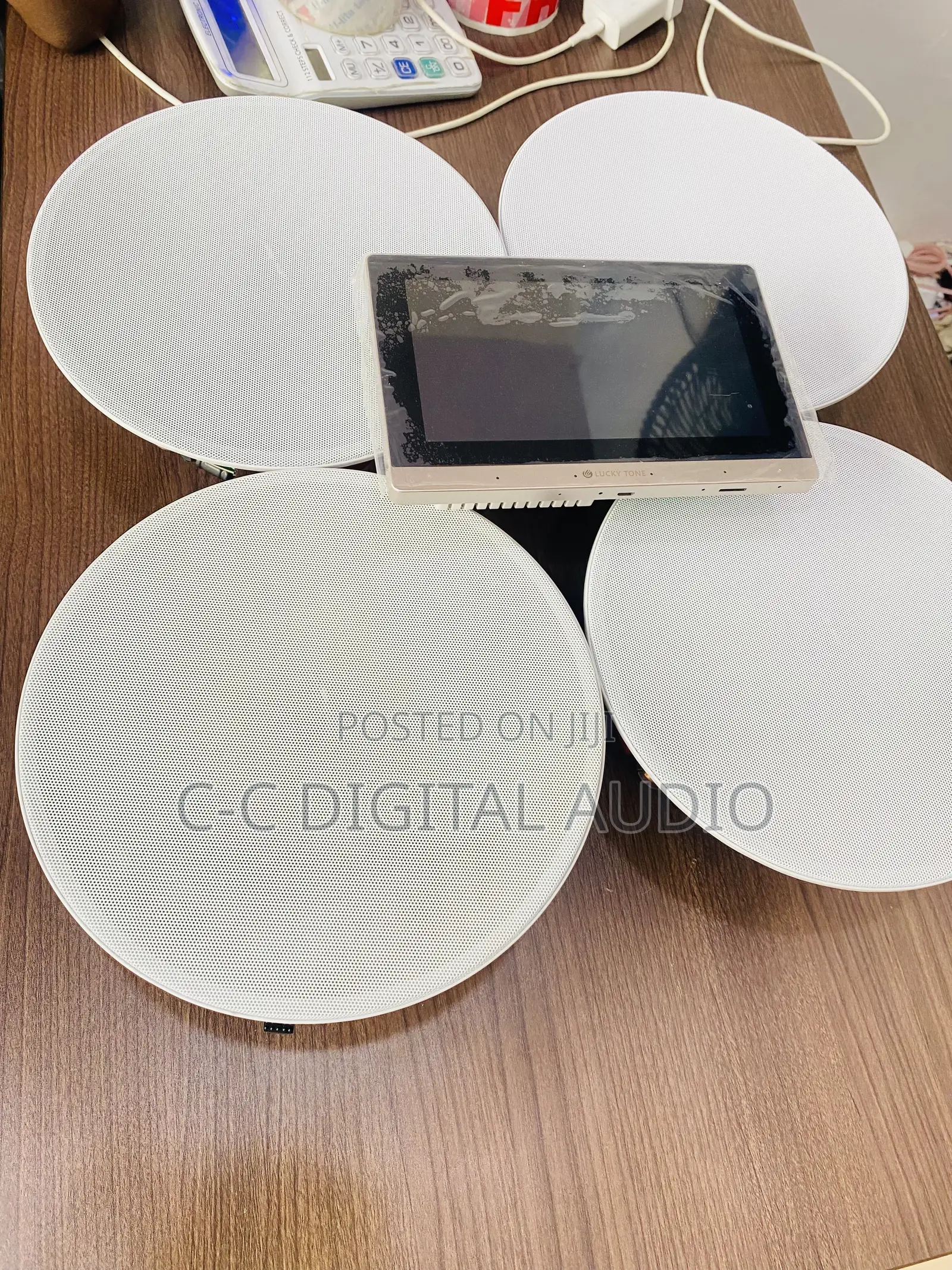 4 Frameless Ceiling Speakers With Android Screen Amplifier