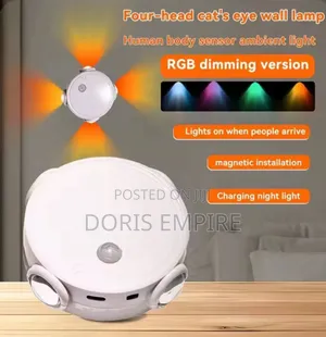 4-head Cat Eye Smart Human Sensor Wall Light 3-color Night Light