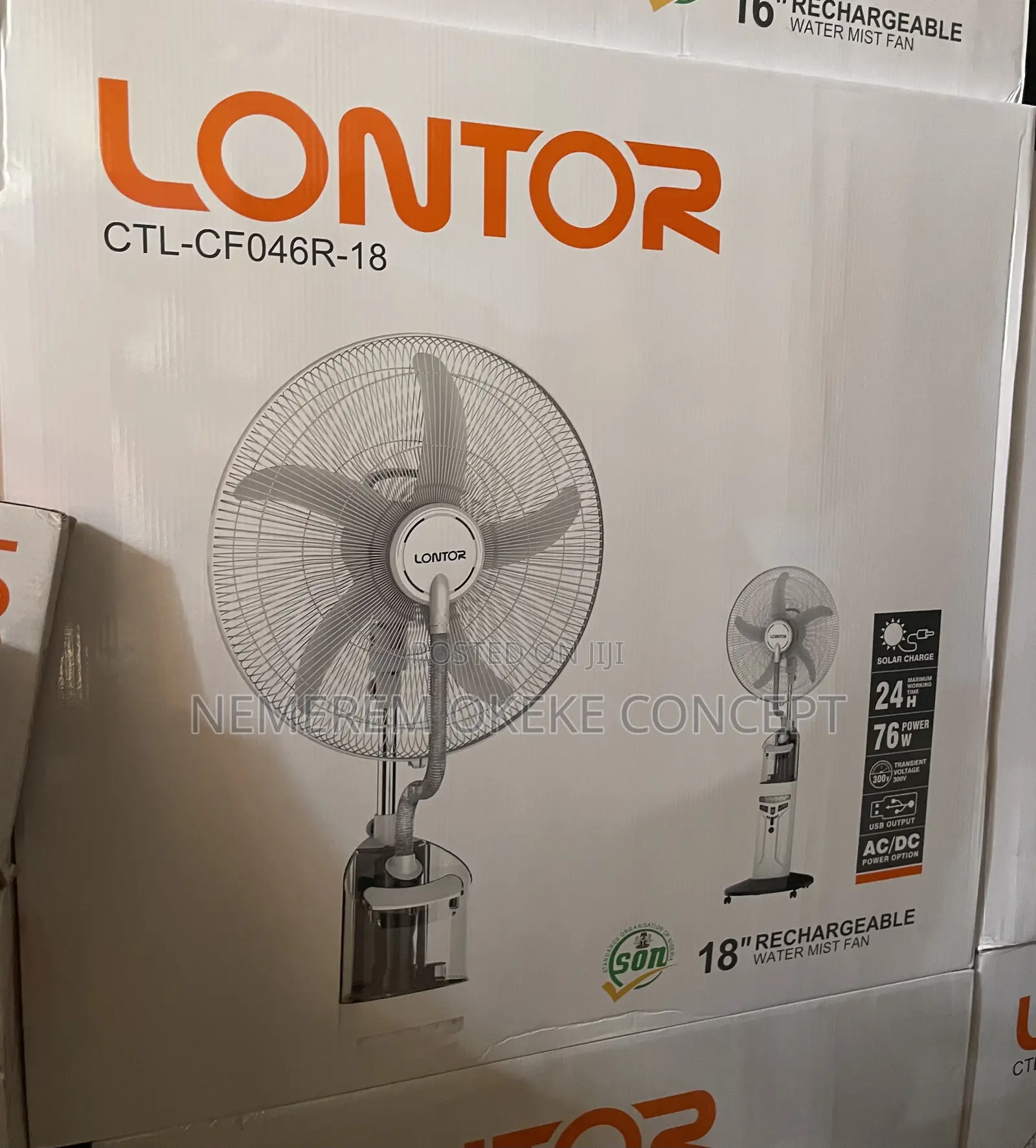 Lontor Water Mist Fan 18 Inches