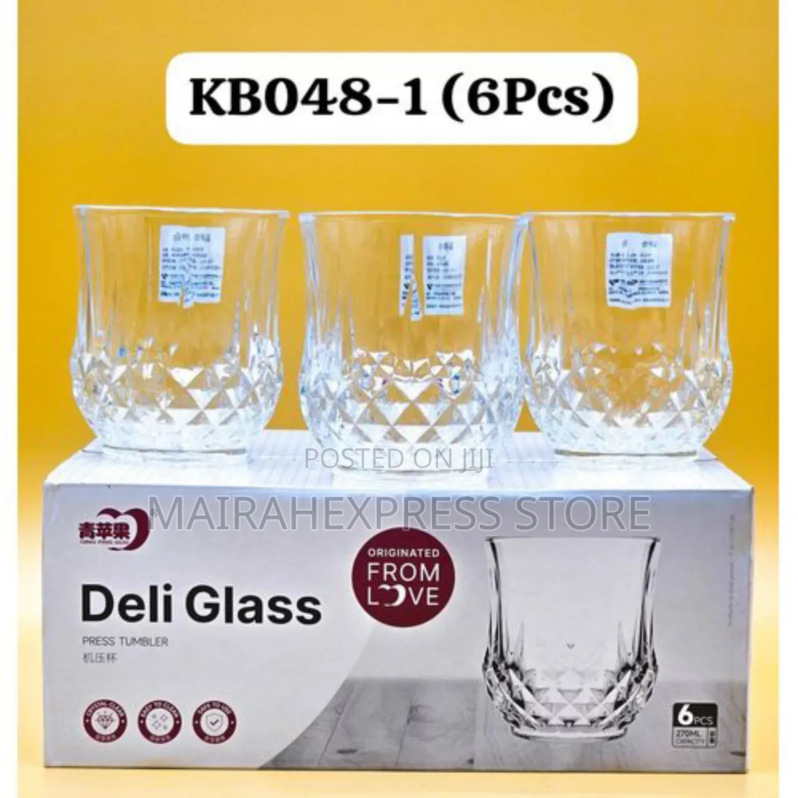 Multipurpose Deli 6pcs Diamond Water/Whiskey Cups