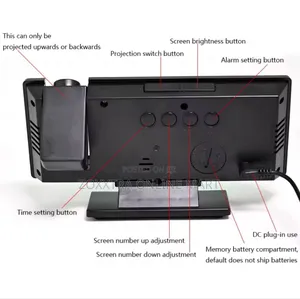 180° Led Projection Alarm Clock
