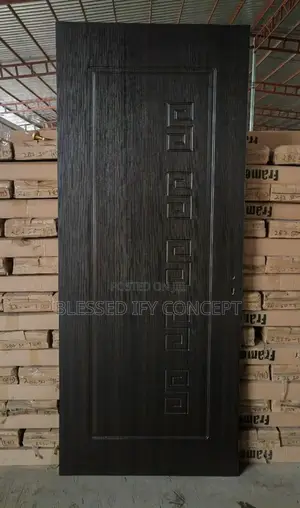 3ft by 7ft Wooden Door White and Black