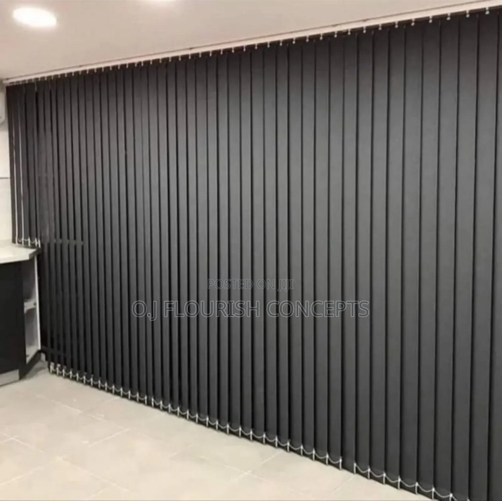 Beautiful Black Vertical Window Blind