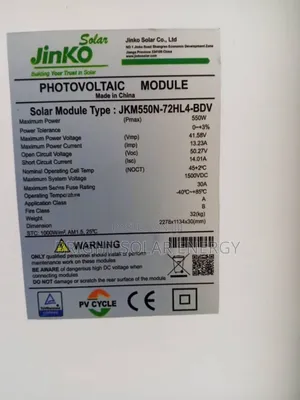 Solar Panel Jinko 550w