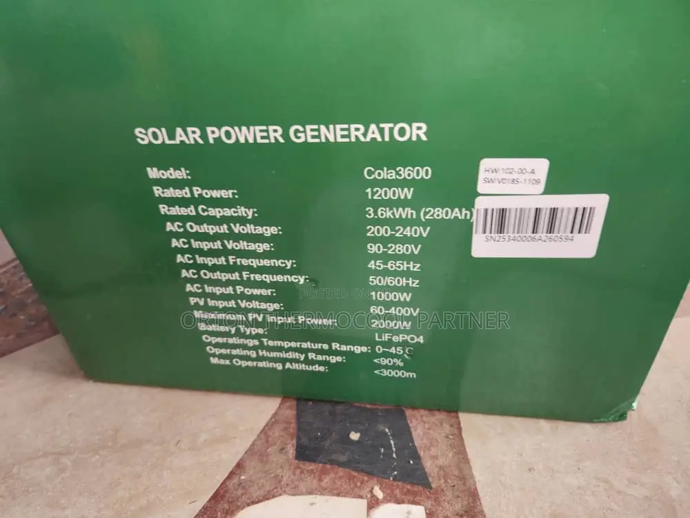 Colar Solar Generator 3.6kva