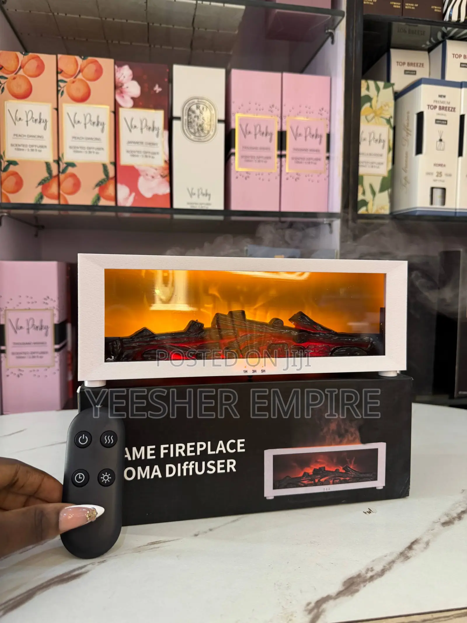Fireplace + Humidifier Decor