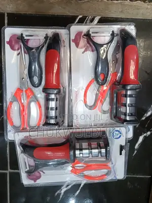 Kitchen Knife Sharpener Potato Peeler and Scissors  All in One Pack