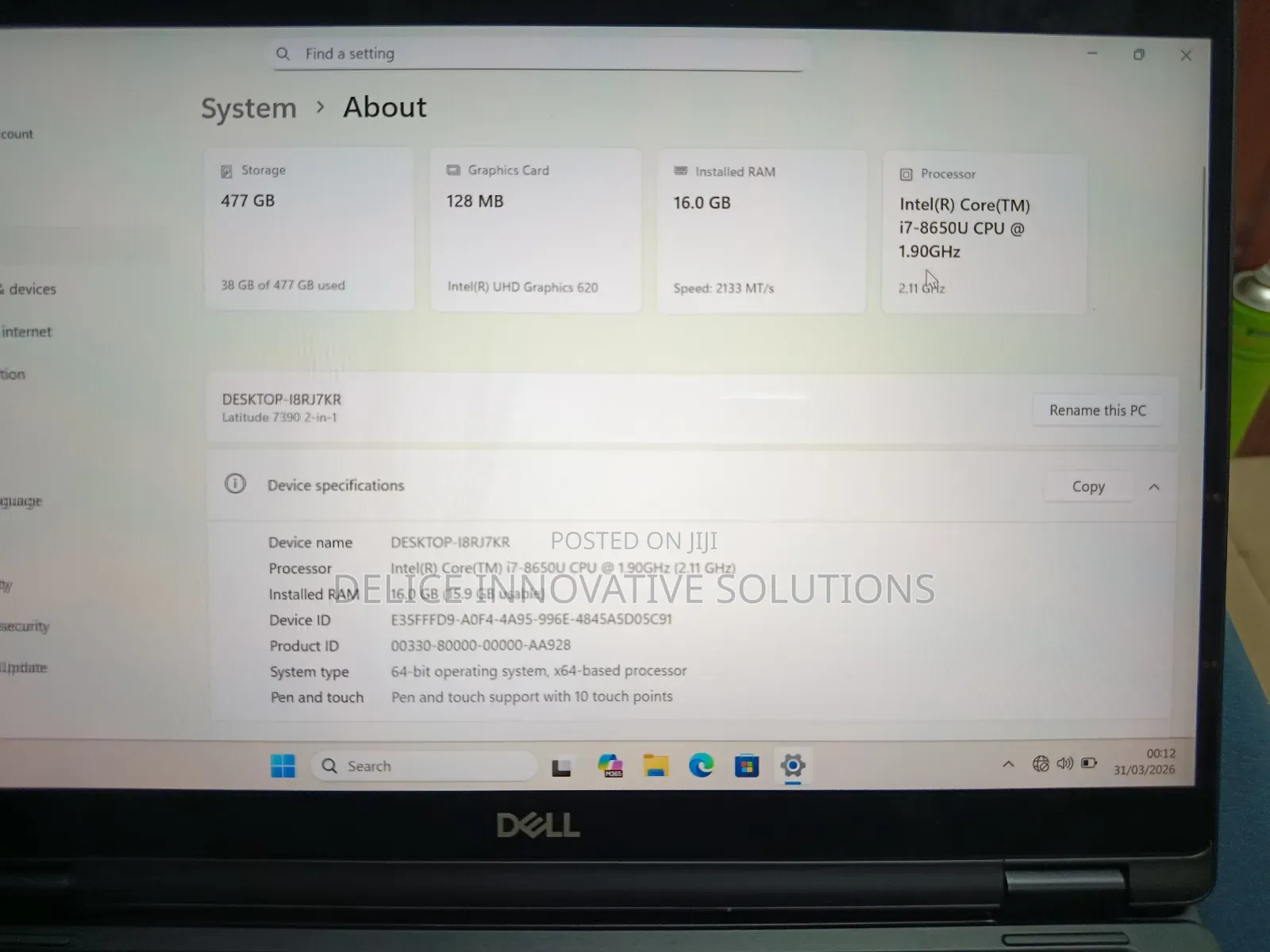 Laptop Dell Latitude 7390 16GB Intel Core i7 SSD 512GB