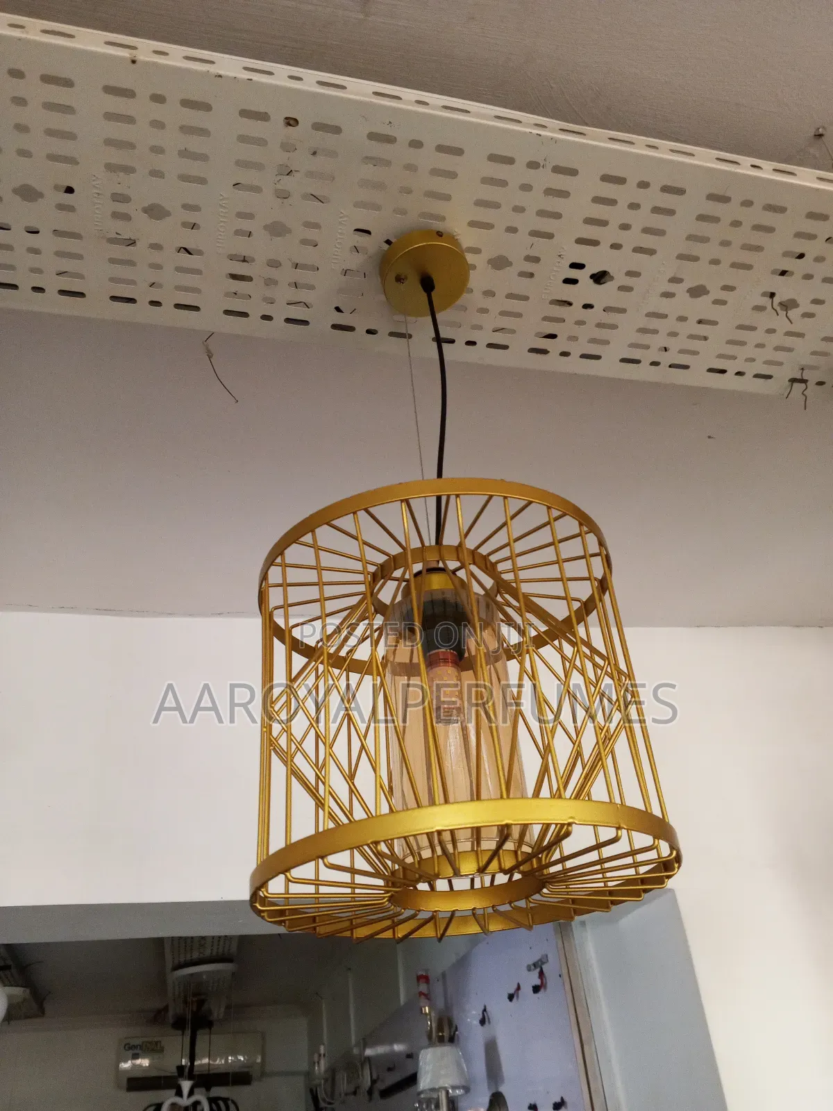Gold Rattan Design Drop Light