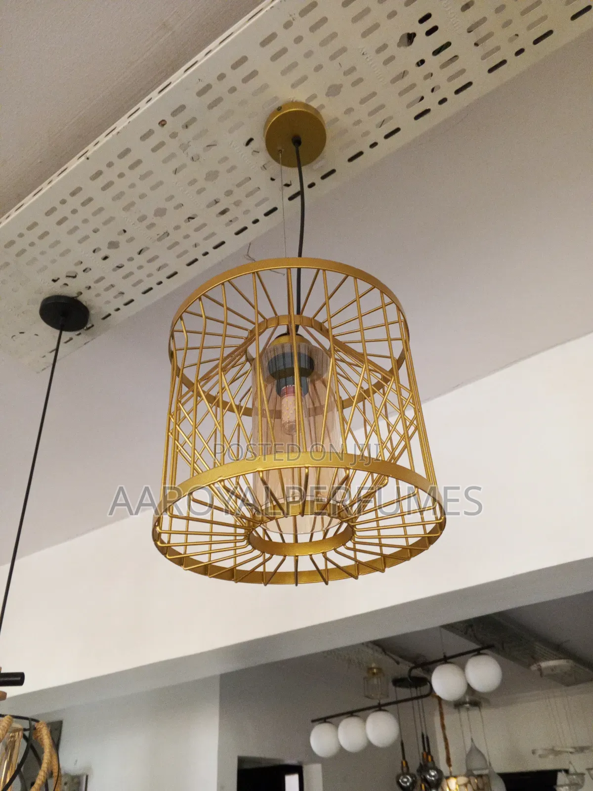 Gold Rattan Design Drop Light