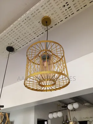 Gold Rattan Design Drop Light