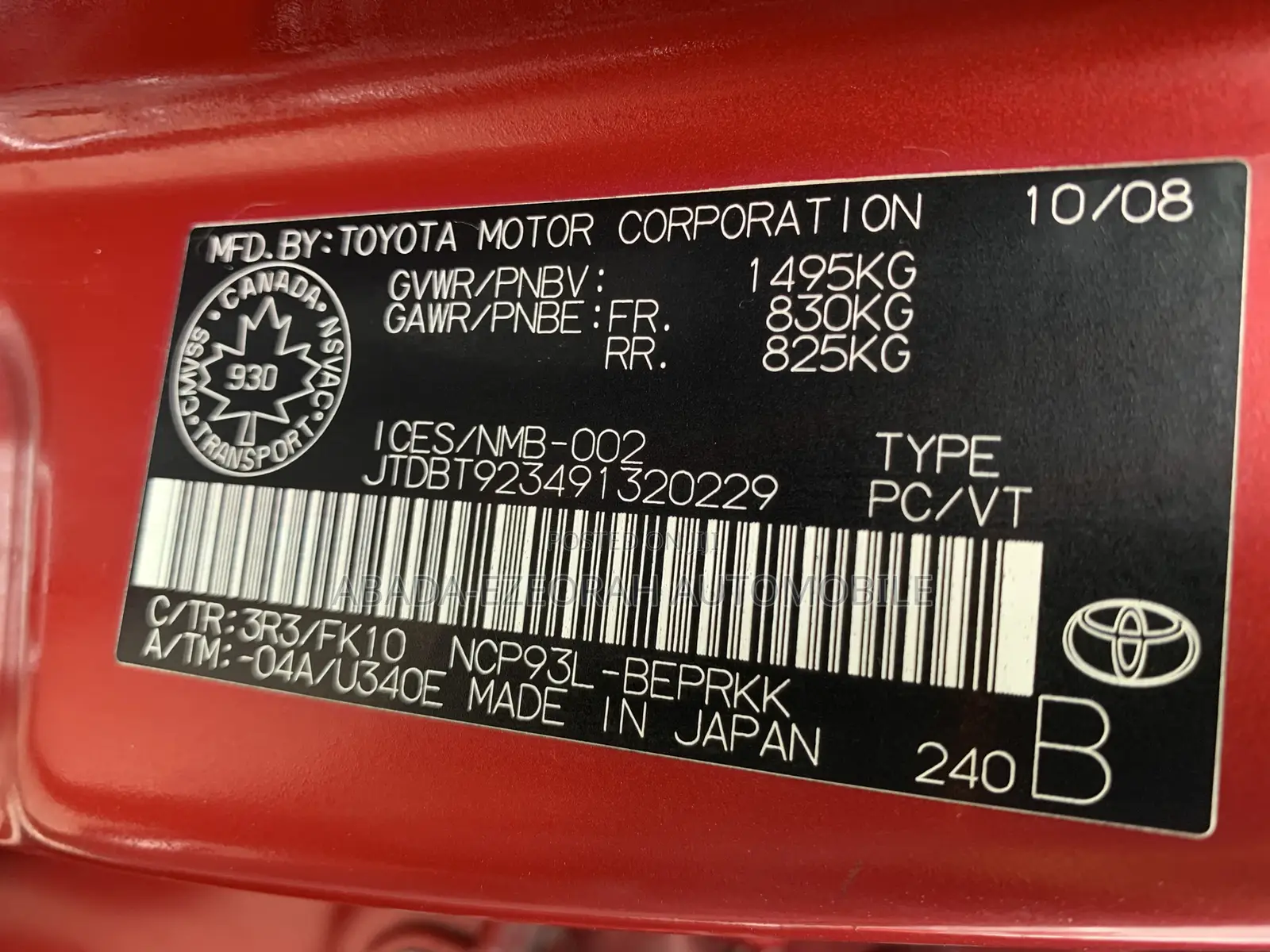 Toyota Yaris 1.5 Liftback Automatic 2009 Red