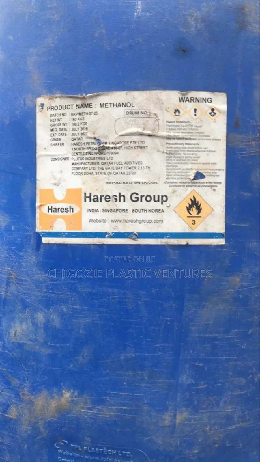 Methanol 96% Chemical