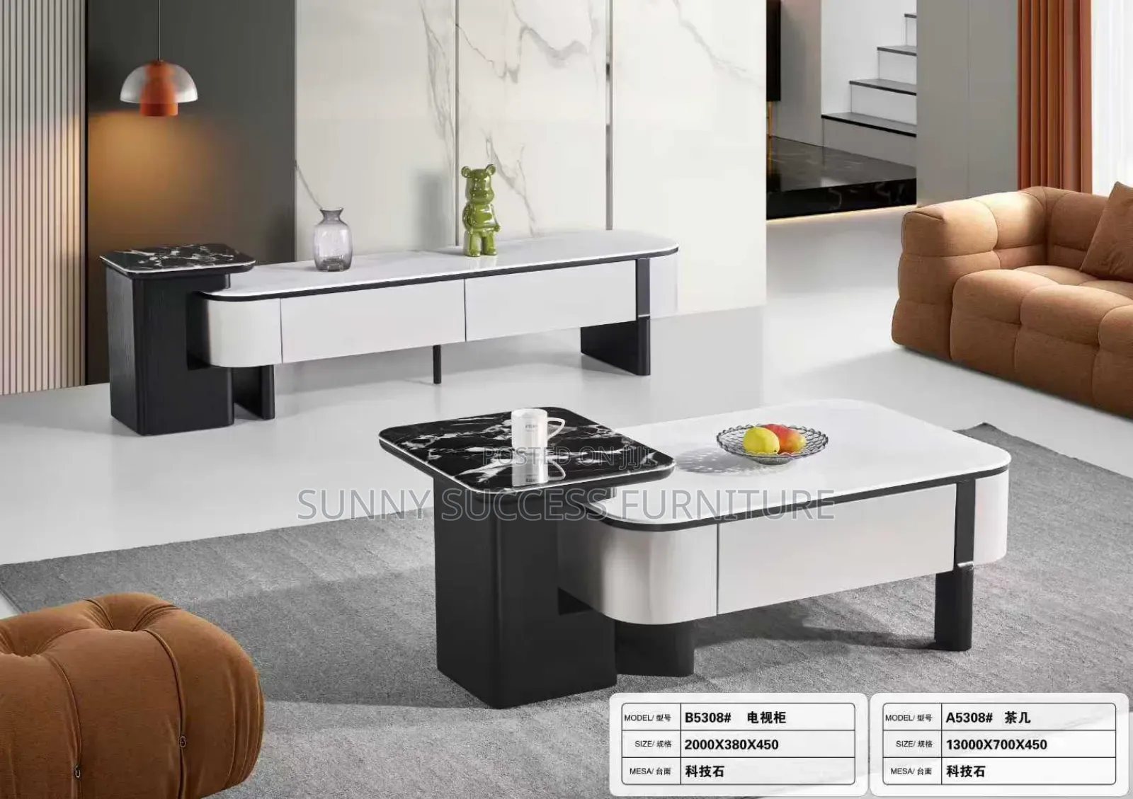 Tv Console With 2 in 1 Center Table