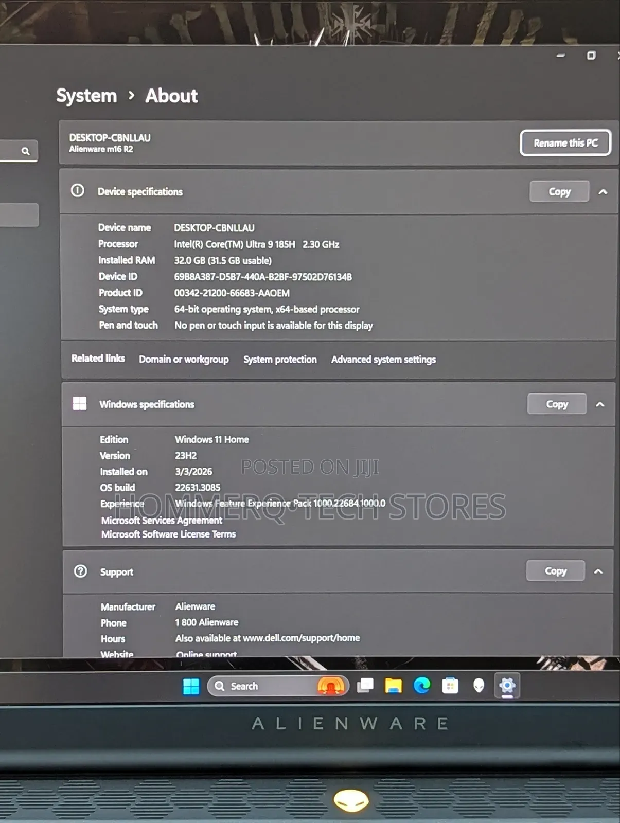 Laptop Dell Alienware M16 R2 32GB Intel Core Ultra 9 SSD 1T