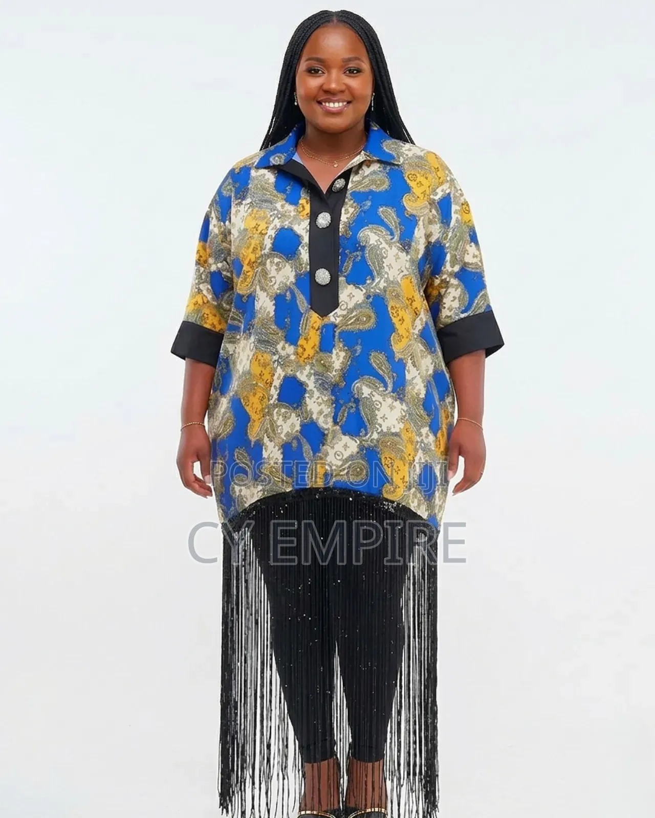 Blue Paisley Fringe Bubu