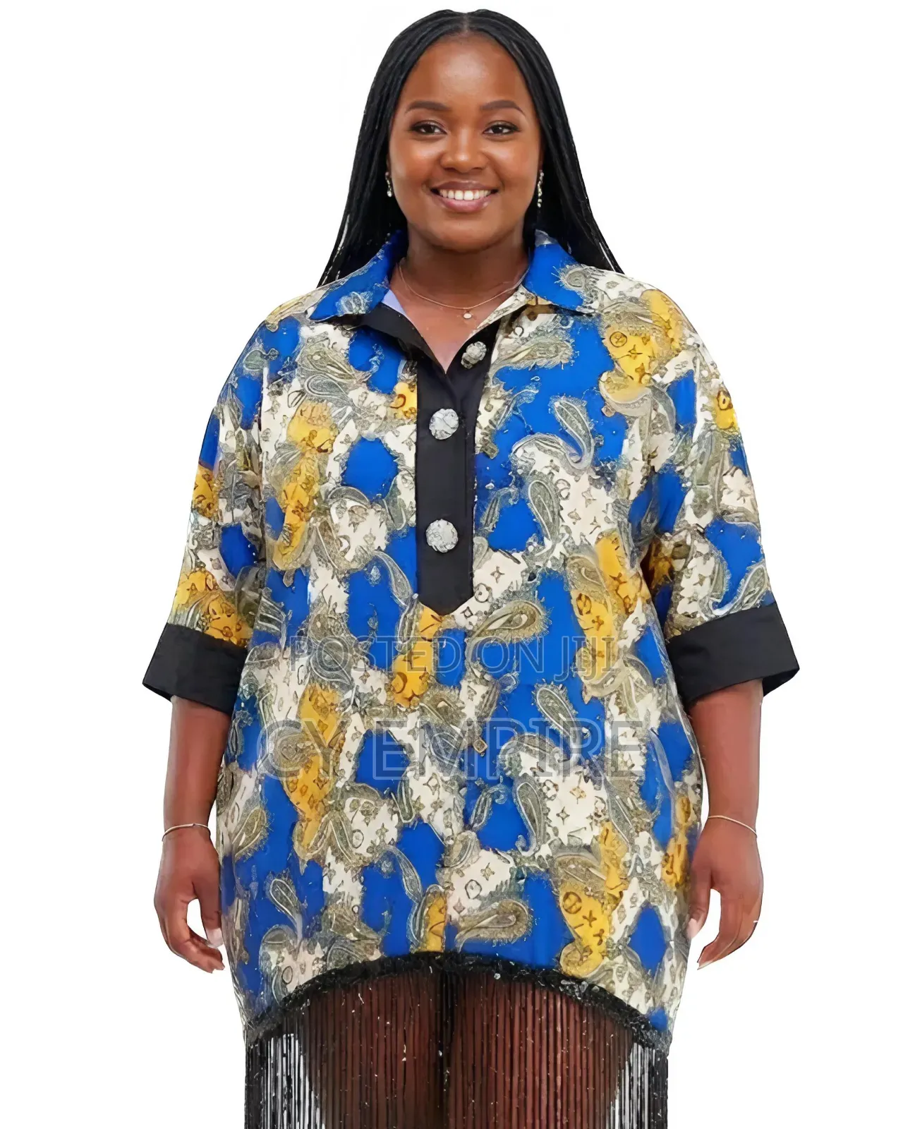 Blue Paisley Fringe Bubu