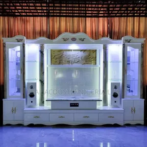 Luxury 3-Meter Led Tv Wall Unit With Display Cabinets