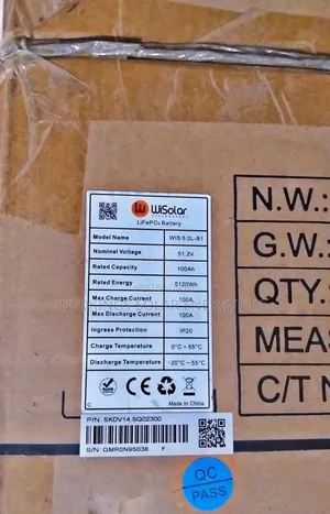 Wisolar 5kwh 51.2v Lithium Battery