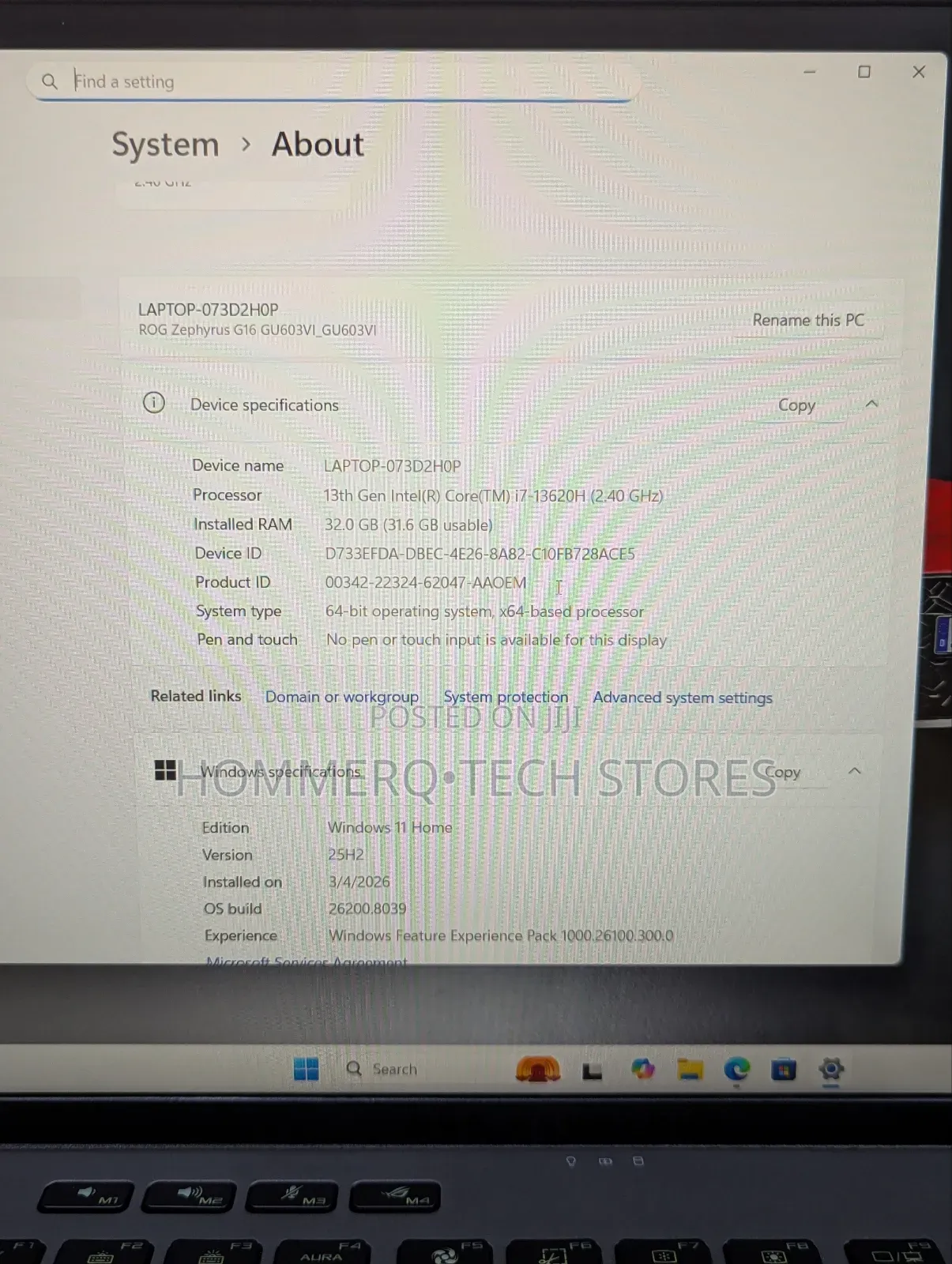 Laptop Asus ROG Zephyrus G16 32GB Intel Core i7 SSD 1T