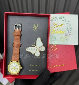 Lucky Fox Quality Watch and Brooches Val Gift Set