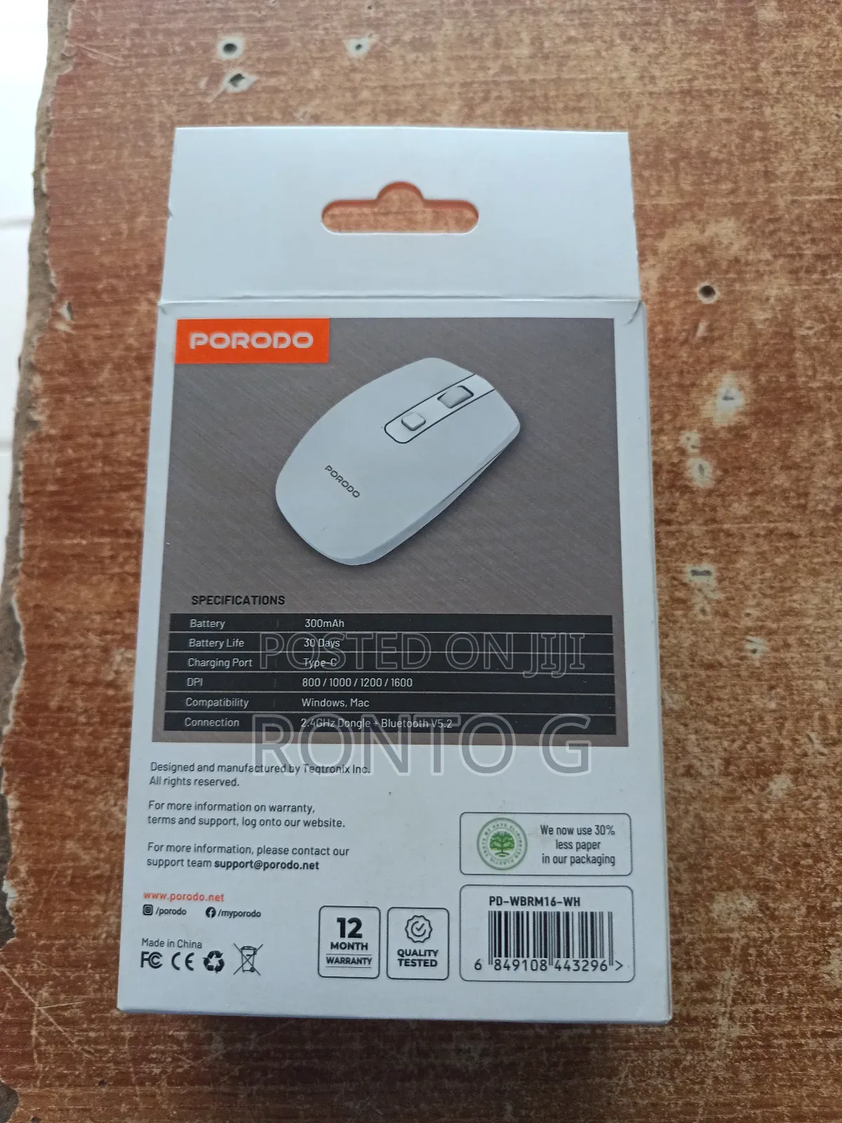 Porodo Rechargeable Wireless Bluetooth Mouse