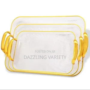 3-in-1 Acrylic Serving Tray for Kitchen, Dining Room Etc
