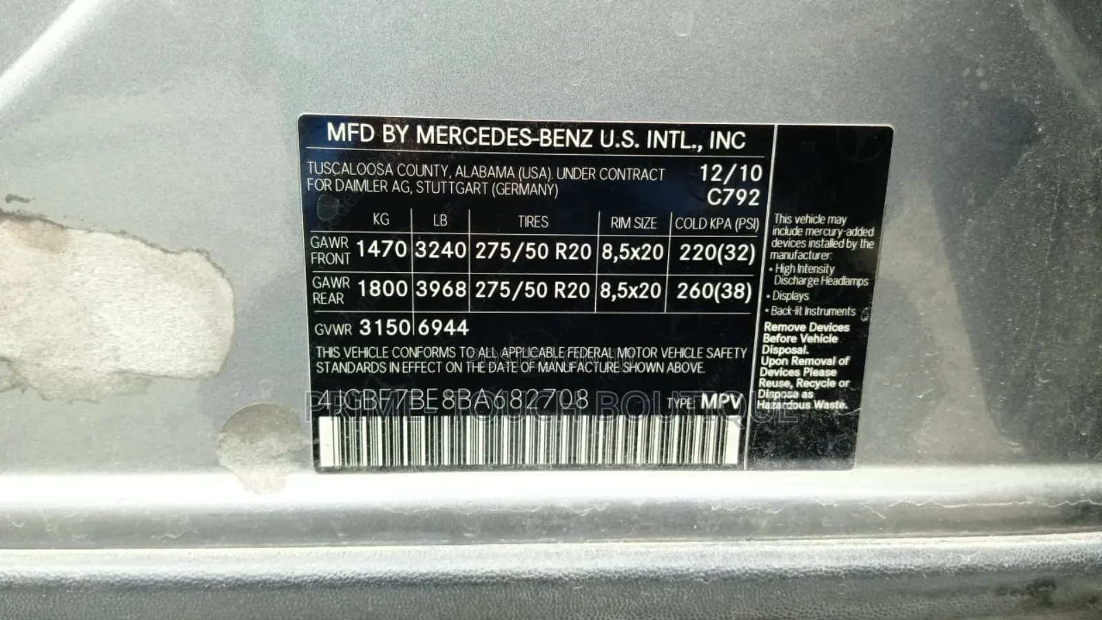 Mercedes-Benz GL-Class GL 450 2011 Gray