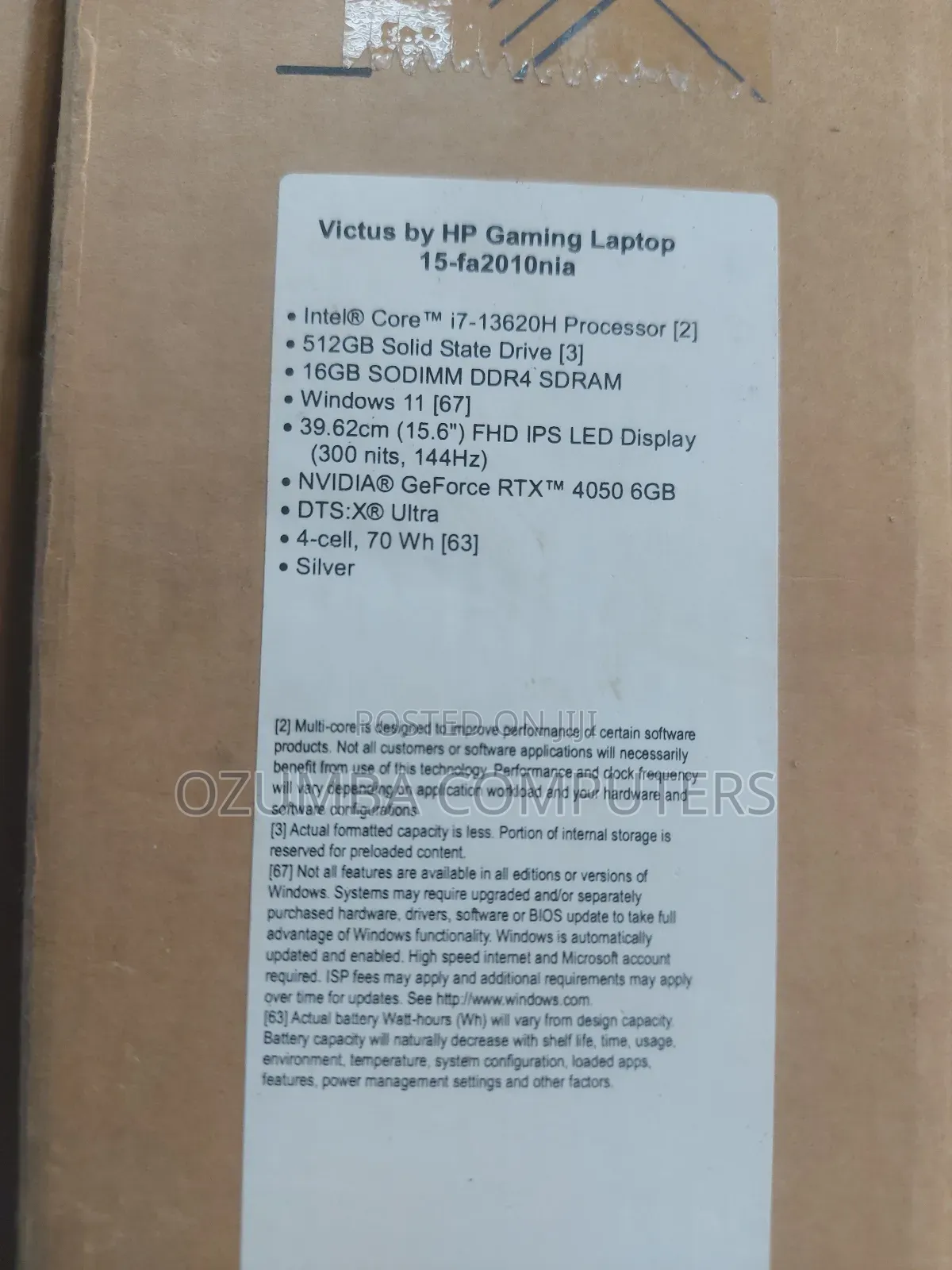 New Laptop HP Victus 15 16GB Intel Core i7 SSD 512GB