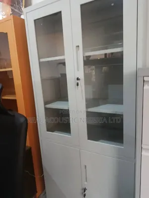 Metal Office Storage Cabinet – Dual-Door Lockable Filing Unit