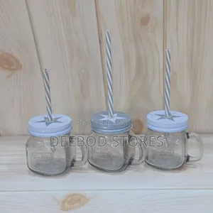 200ml Mason Jar Cup With Straw – Portable Glass Drinking Cup