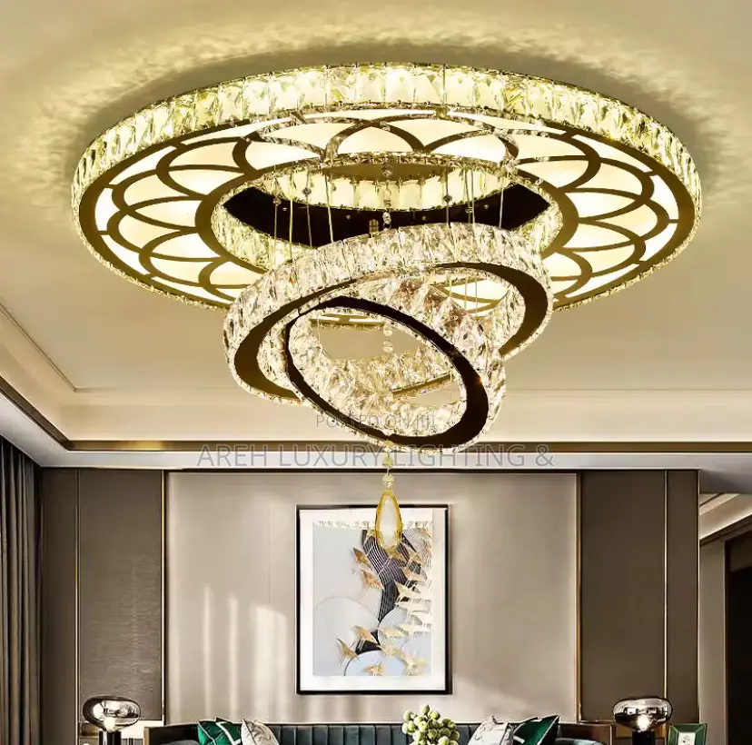 Modern Luxury, Transparent Crystal Ceiling Light Chandelier