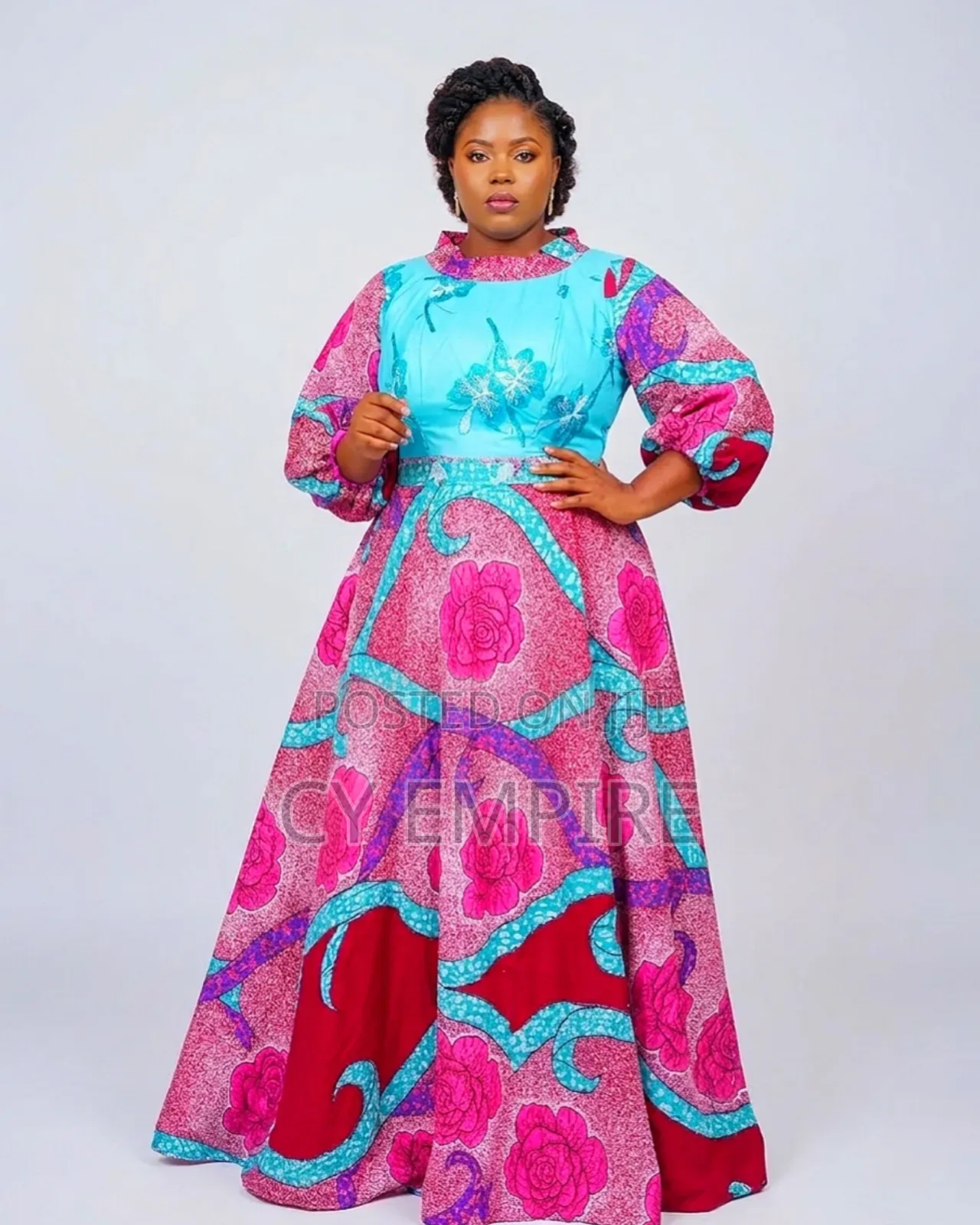High Quality Embellished Ankara Dress