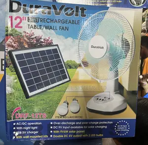 Duravolt 12" 3-in-1 Rechargeable Table/Wall Fan