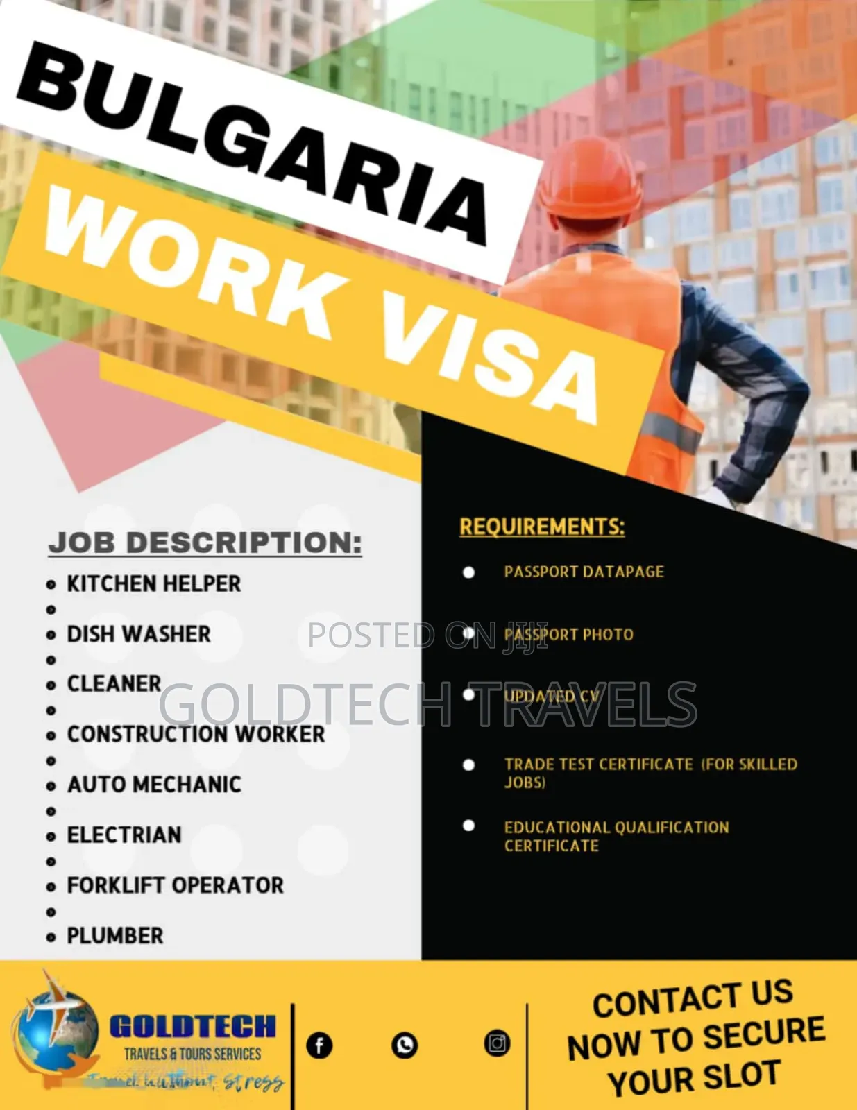 Bulgarian Working Visa Package Available