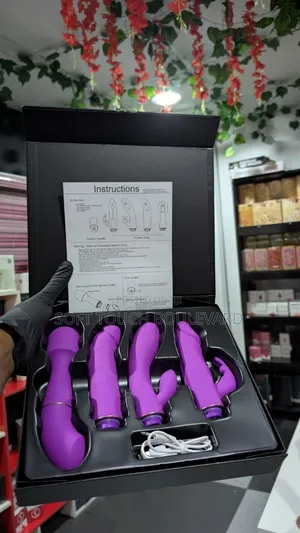 4 in 1 Vibrator Set With Interchangeable Heads Rechargeable