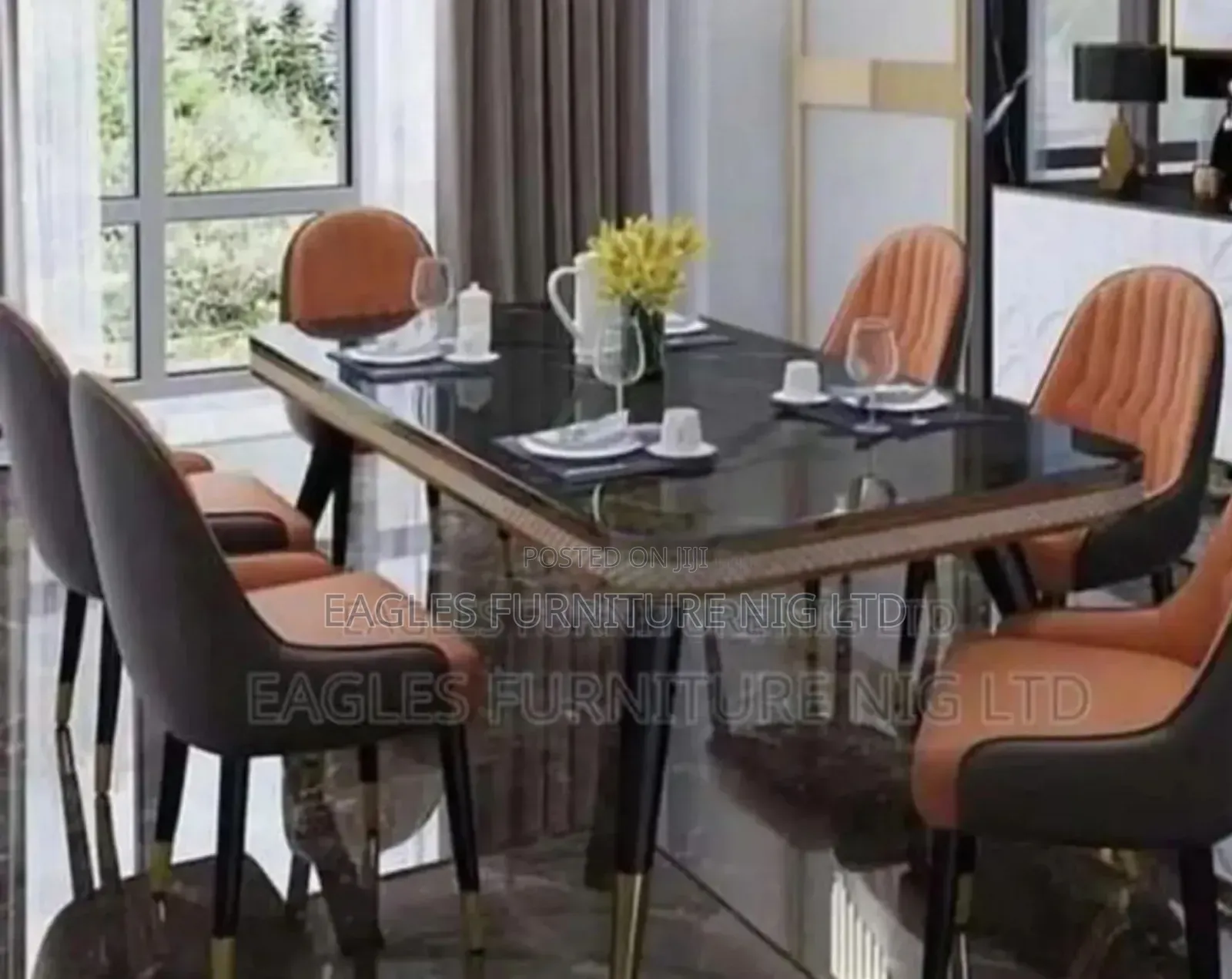 Luxury and Unique Marble Dinning Table With 6 Chairs