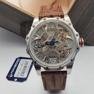 Hanboro Male Watch Leather Strap Automatic System