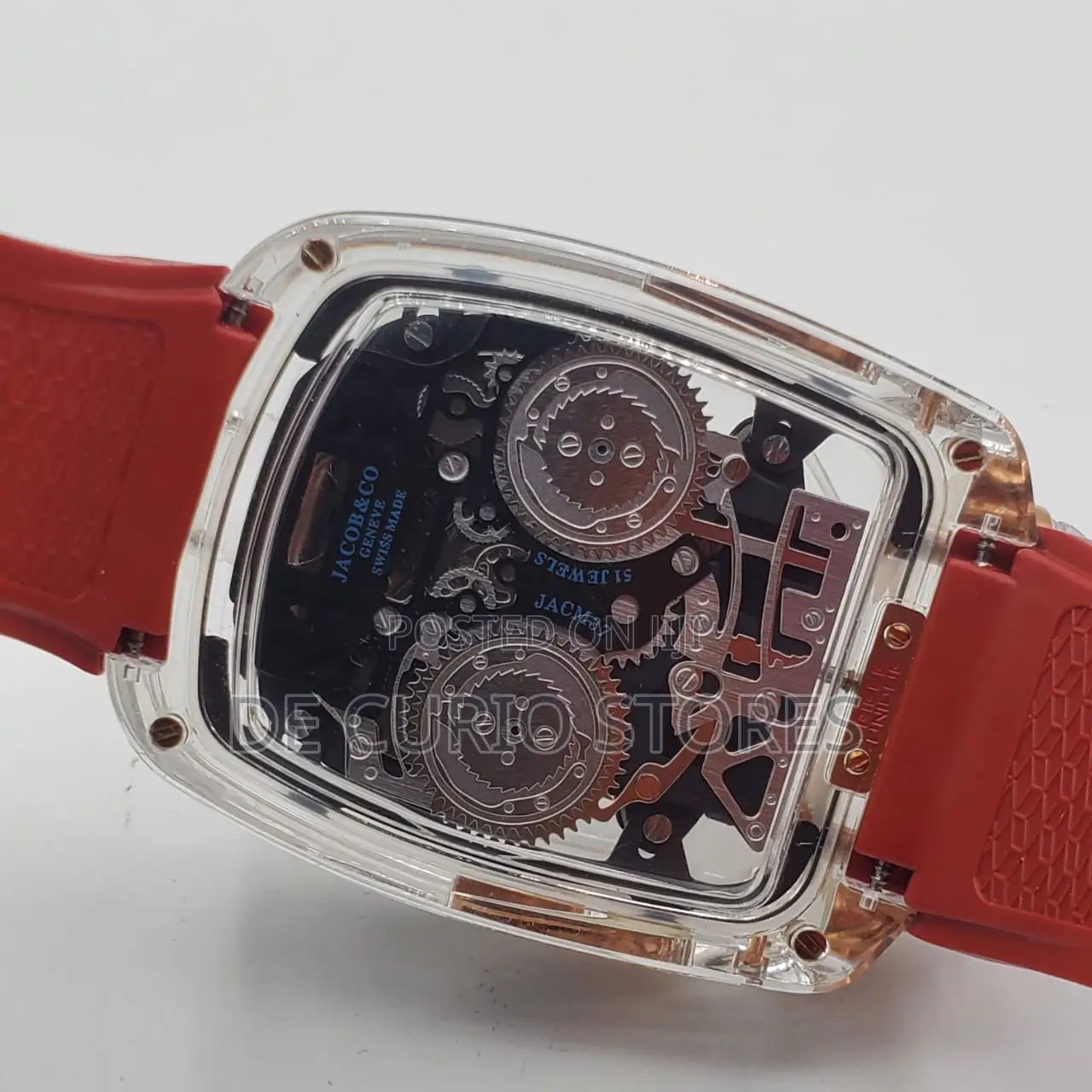 Jacob Co Male Watch Rubber Strap Automatic System