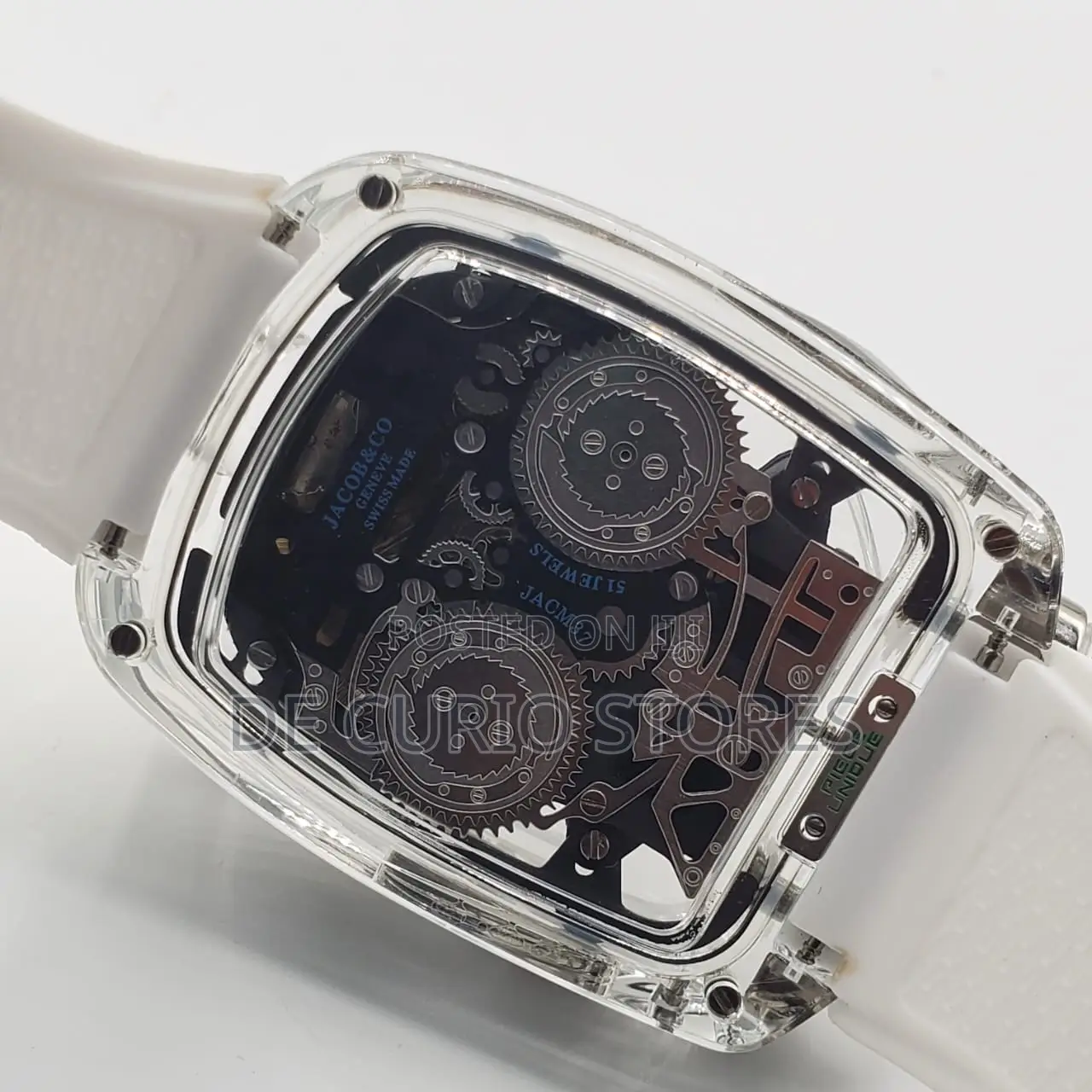 Jacob Co Male Watch Rubber Strap Automatic System