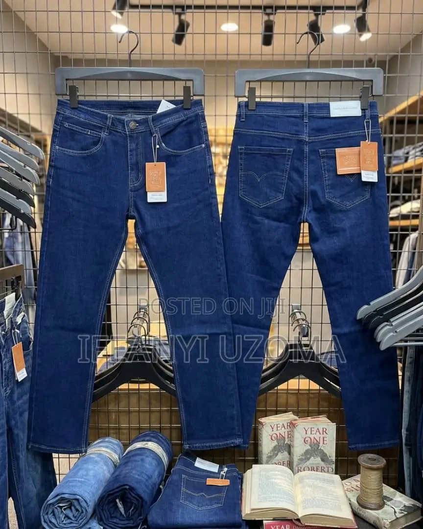 Classic Matured Plain Men Jeans Trousers