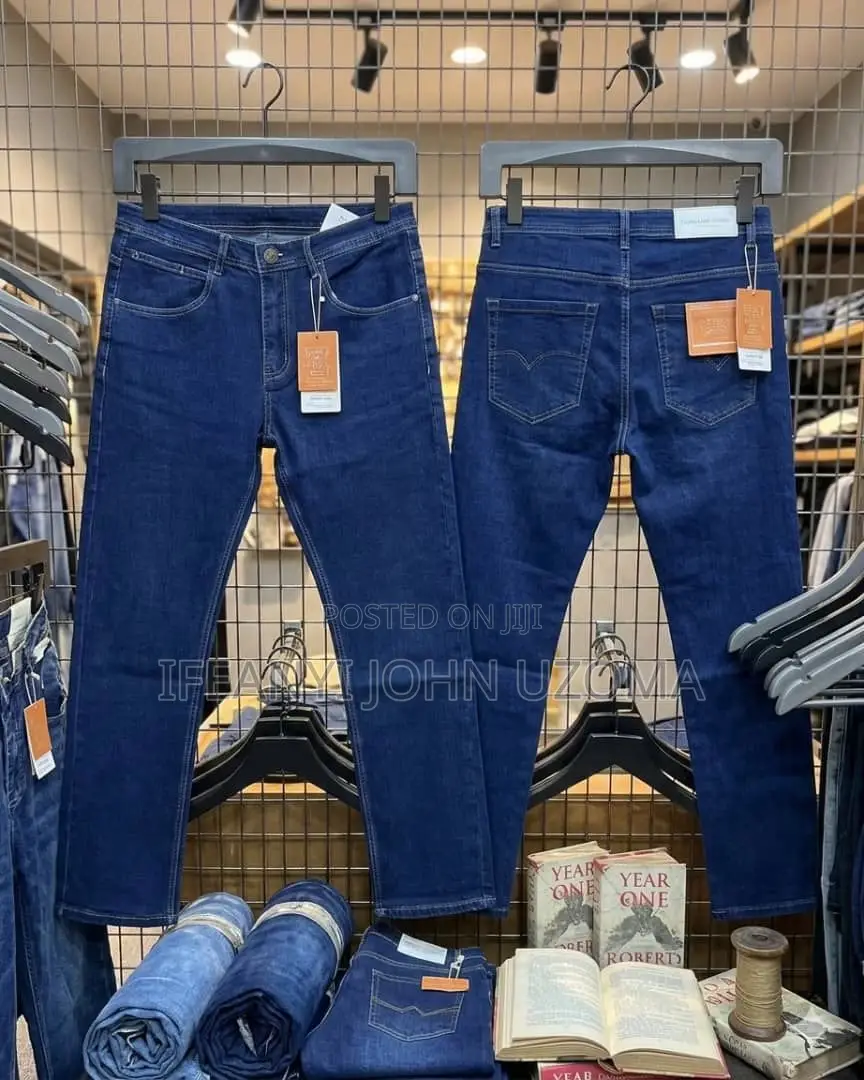 Classic Matured Plain Men Jeans Trousers