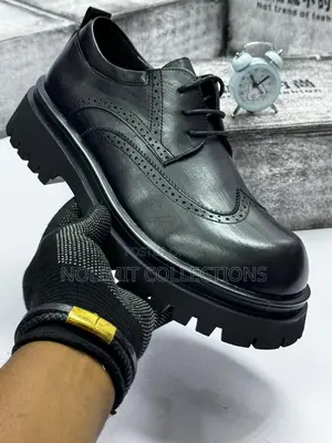 Leather Wings Top Brogues With Chunky Platform Soles