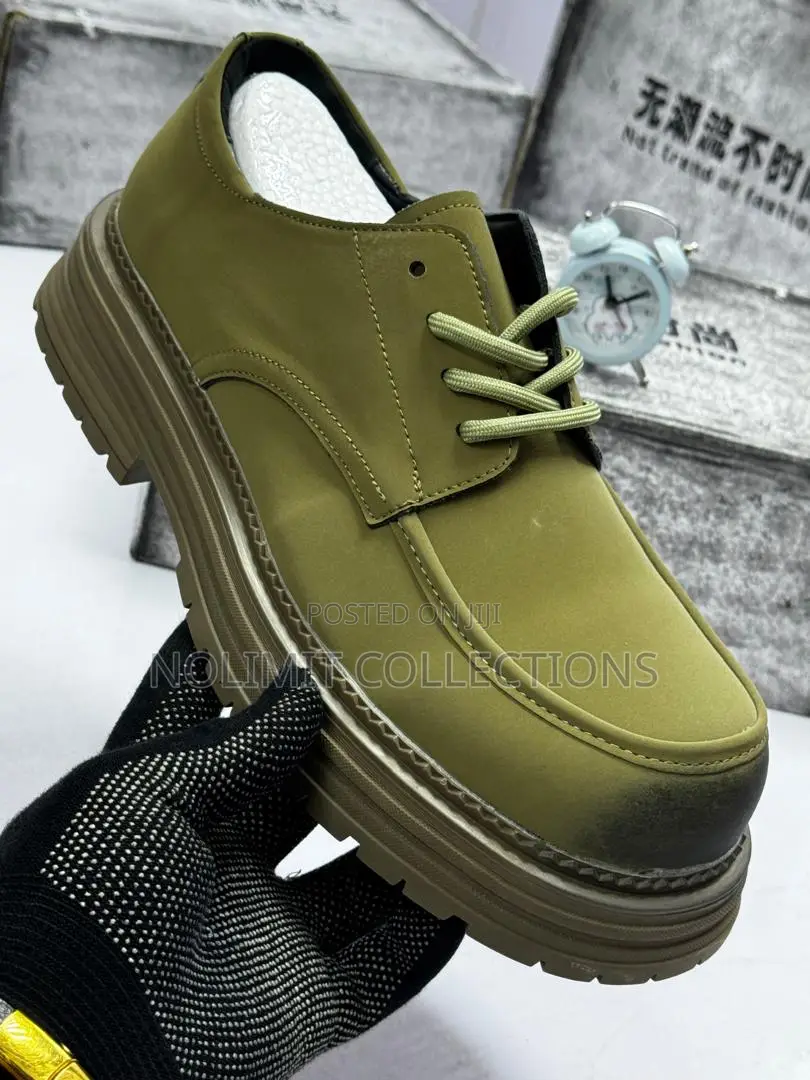 Retro Thick Soled Leather Work Shoes
