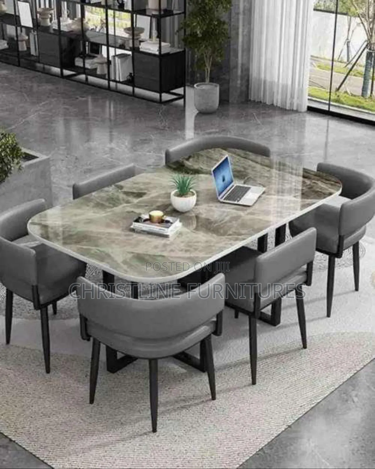 Beautiful Marble Top Dining Table by 6 Seaters