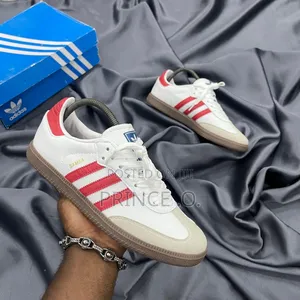 Original Red Striped Adidas Samba Sneakers