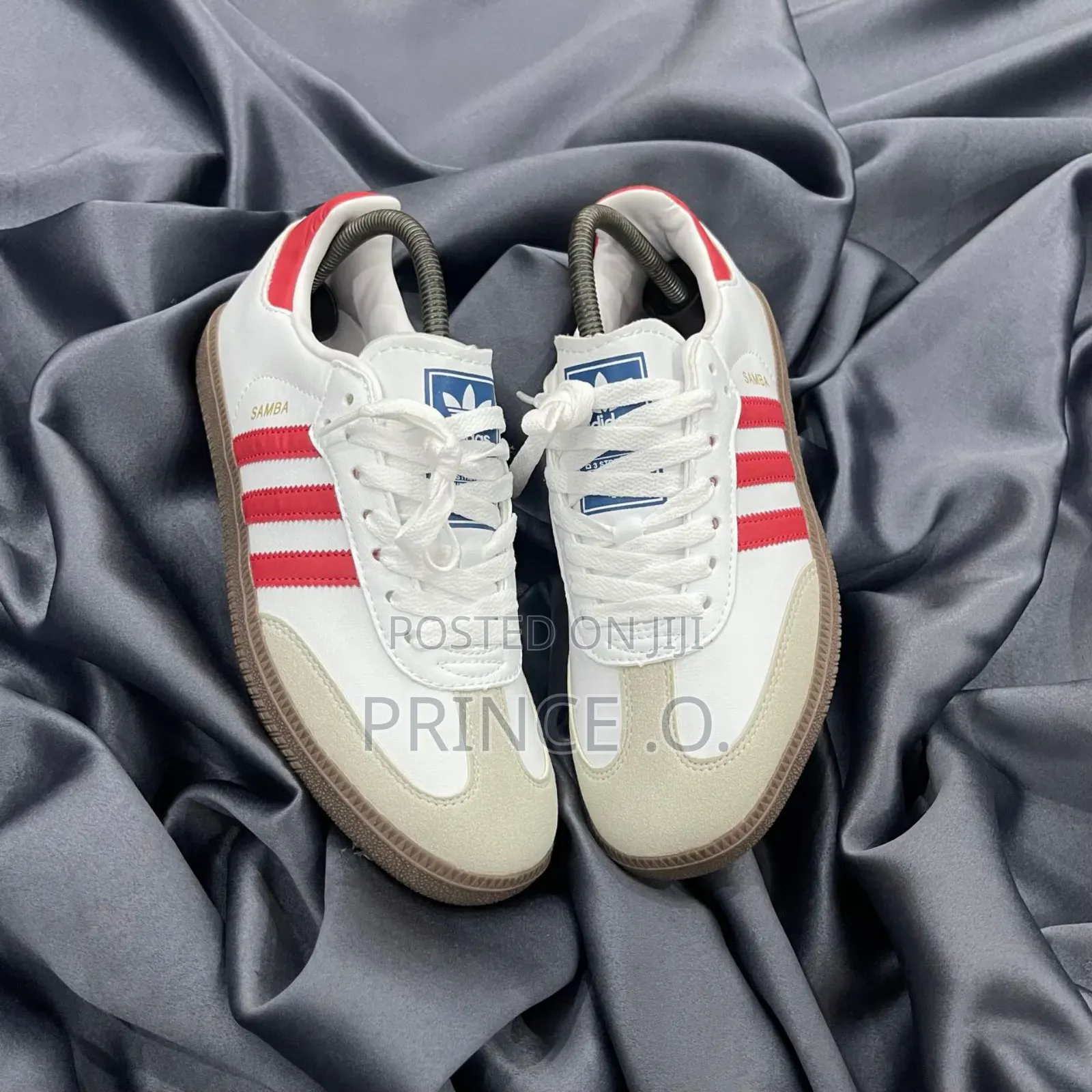 Original Red Striped Adidas Samba Sneakers