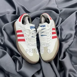 Original Red Striped Adidas Samba Sneakers