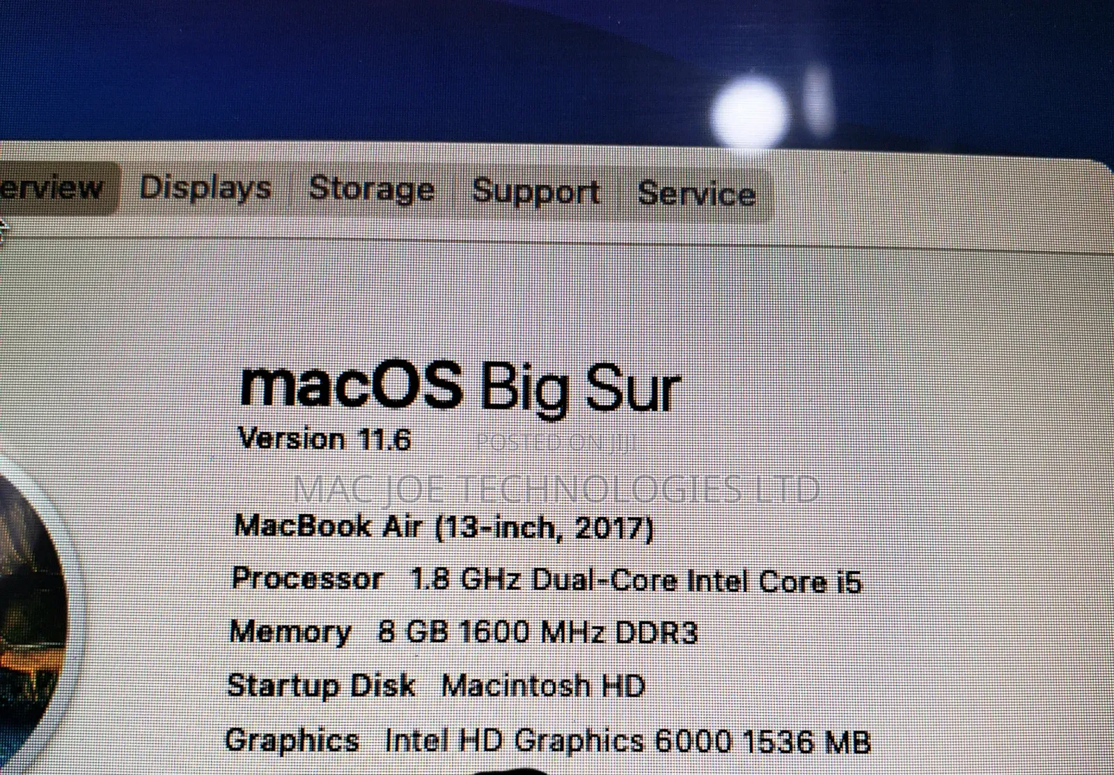 Laptop Apple MacBook Air 2017 8GB Intel Core i5 SSD 128GB