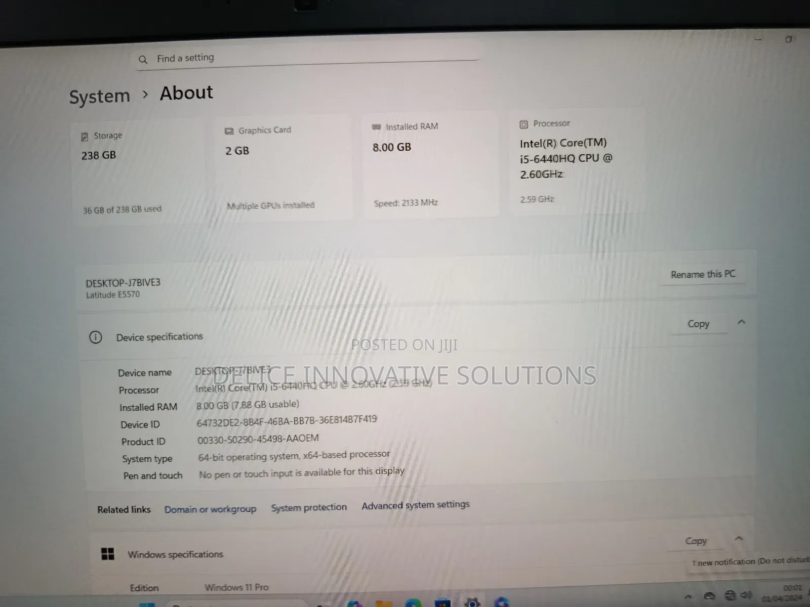 Laptop Dell Latitude E5570 8GB Intel Core i5 SSD 256GB